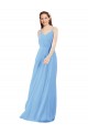 Soft Chiffon Sheath Long Sleeveless Low Back Bridesmaid Dress Glasgow