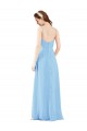 Soft Chiffon Sheath Long Sleeveless Low Back Bridesmaid Dress Glasgow