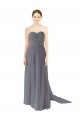 Chiffon A-Line Long Sleeveless Slate Grey Open Back Bridesmaid Dress / Evening Dress Glasgow