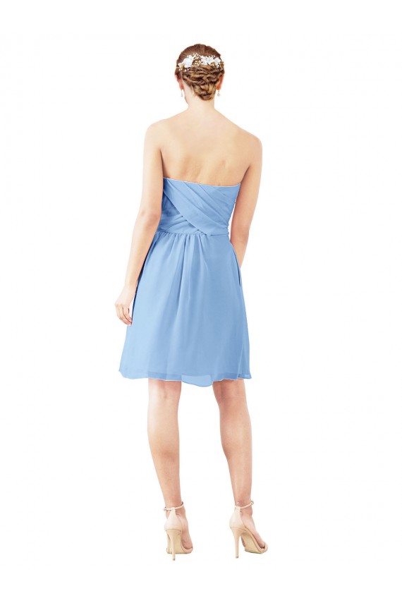 Soft Chiffon A-Line Knee Length Sleeveless Open Back Bridesmaid Dress Glasgow