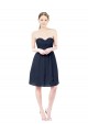 Soft Chiffon A-Line Knee Length Sleeveless Open Back Dark Navy Cocktail Dresses Glasgow