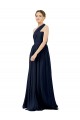 Chiffon A-Line Sleeveless Dark Navy Bridal Party Dress / Evening Dress Glasgow