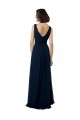 Chiffon A-Line Long Sleeveless V-Back Bridal Party Dress Glasgow