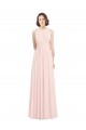 Soft Chiffon A-Line Long Sleeveless Pink Keyhole Back Bridesmaid Dress Glasgow