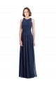 Chiffon A-Line Long Floor Length Sleeveless Keyhole Back Bridesmaid Dress Glasgow