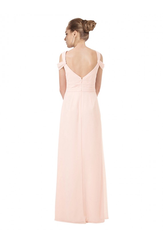 Chiffon A-Line Long Sleeveless Pink Keyhole Back Bridesmaid Dress / Evening Dress Glasgow