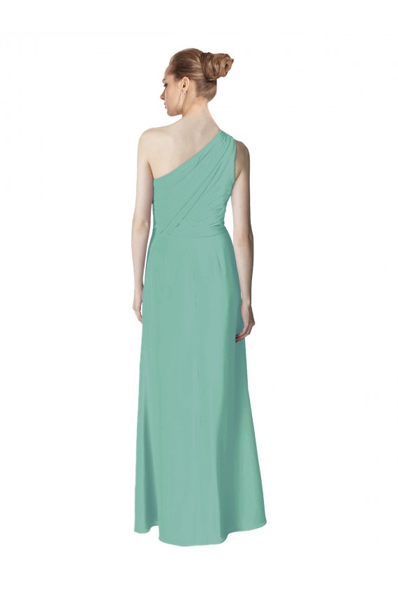 Soft Chiffon A-Line Long Sleeveless Jade Bridesmaid Dress Glasgow
