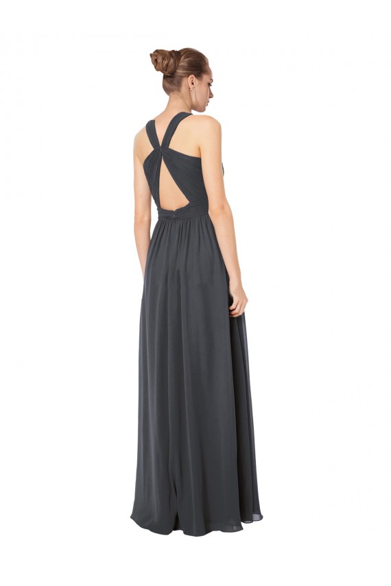 Soft Chiffon A-Line Long Sleeveless Keyhole Back Bridesmaid Dress Glasgow