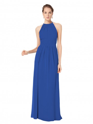 Chiffon A-Line Long Sleeveless Keyhole Back Bridesmaid Dress / Evening Dress Glasgow