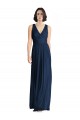 Chiffon A-Line Long Floor Length Sleeveless Dark Navy Bridesmaid Dresses Glasgow