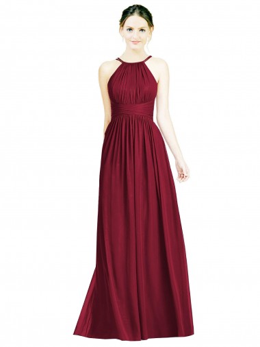 Chiffon A-Line Long Sleeveless Open Back Formal Dress / Bridesmaid Dress Glasgow