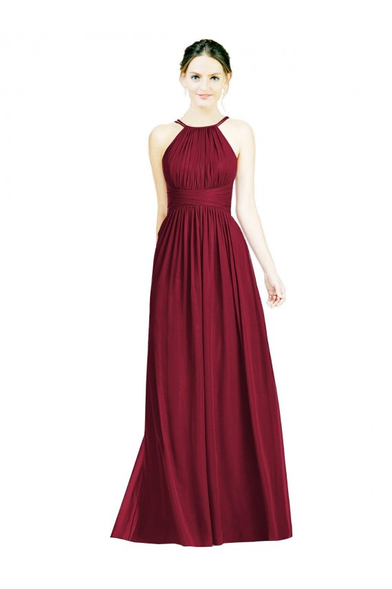 Chiffon A-Line Long Sleeveless Open Back Formal Dress / Bridesmaid Dress Glasgow
