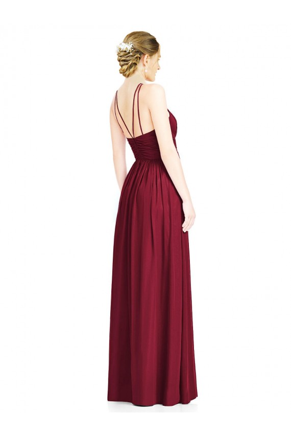 Chiffon A-Line Long Sleeveless Open Back Formal Dress / Bridesmaid Dress Glasgow