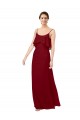 Soft Chiffon Sheath Long Sleeveless V-Back Burgundy Bridesmaid Dresses Glasgow