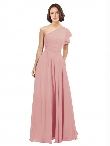 Chiffon A-Line Sleeveless Bliss Pink Bridesmaid Dress / Evening Dress Glasgow