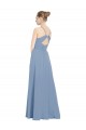 Soft Chiffon A-Line Long Sleeveless V-Back Evening Dress / Bridesmaid Dress Glasgow