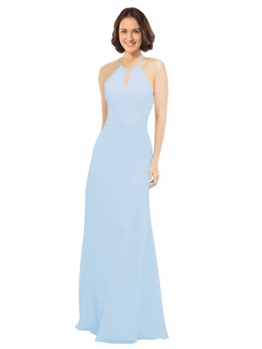 Soft Chiffon A-Line Long Sleeveless Wedding Party Dress Glasgow