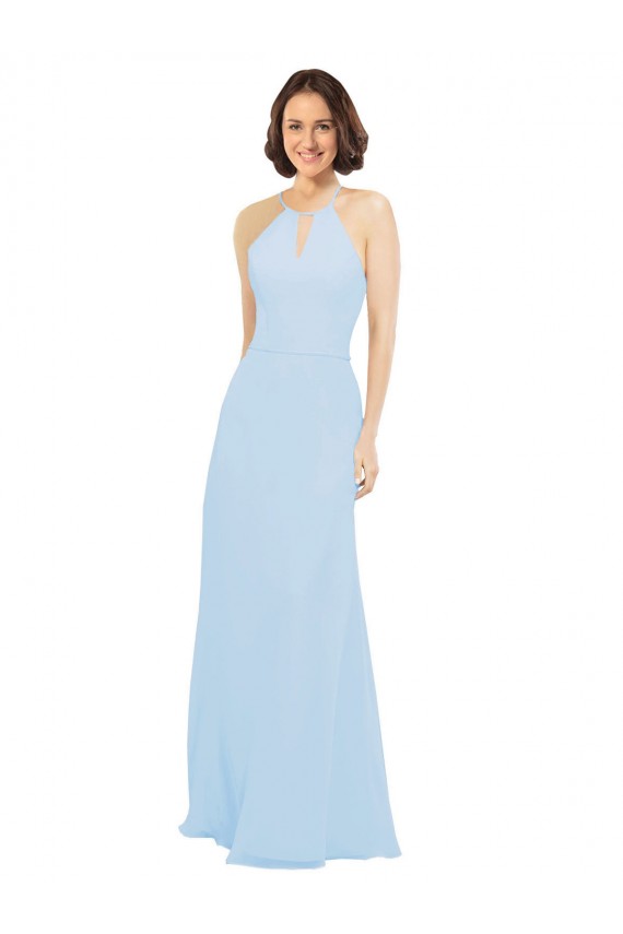Soft Chiffon A-Line Long Sleeveless Wedding Party Dress Glasgow