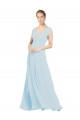 Soft Chiffon A-Line Long Sleeveless Sea Glass Bridesmaid Dress Glasgow