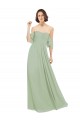 Soft Chiffon A-Line Long Cold Shoulder Bridesmaid Dress Glasgow