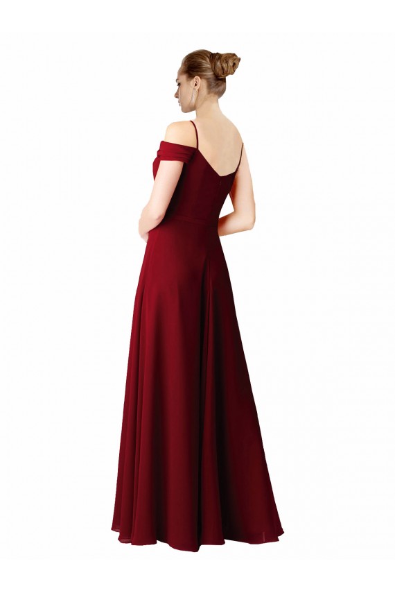 Chiffon A-Line Long Sleeveless Burgundy Bridesmaid Dress / Evening Dress Glasgow