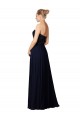 Soft Chiffon Sheath Long Sleeveless Dark Navy Bridesmaid Dresses Glasgow