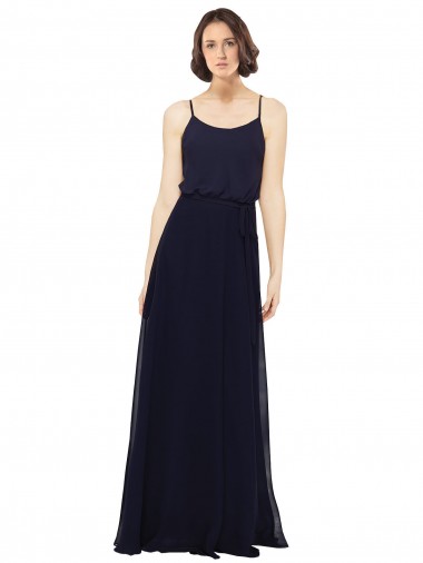 Soft Chiffon Sheath Sheath Sleeveless Dark Navy Bridal Party Dress Glasgow