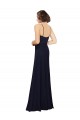 Soft Chiffon Sheath Sheath Sleeveless Dark Navy Bridal Party Dress Glasgow