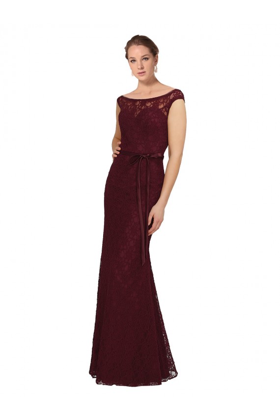 Soft Chiffon Sheath Long Cap Sleeves Bridesmaid Dress Glasgow