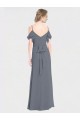 Soft Chiffon A-Line Long Flutter Sleeves V-Back Bridesmaid Dress Glasgow