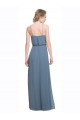 Soft Chiffon A-Line Long Sleeveless Low Back Blue Bridesmaid Dresses Glasgow