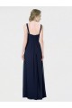 Lxue Chiffon A-Line Long Sleeveless Low Back Dark Navy Bridesmaid Dresses Glasgow