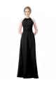 Chiffon A-Line Long Sleeveless Black Bridesmaid Dresses Glasgow