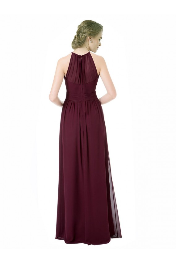 Chiffon A-Line Long Sleeveless Black Bridesmaid Dresses Glasgow