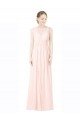 Soft Chiffon A-Line Long Sleeveless V-Back Bridesmaid Dress Glasgow