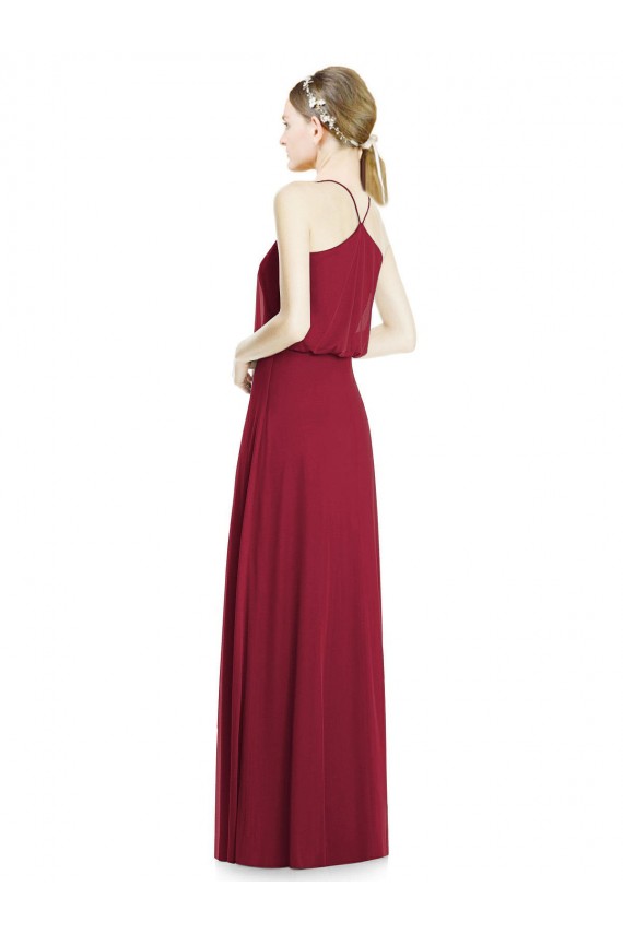Soft Chiffon A-Line Long Sleeveless Burgundy Bridesmaid Dresses Glasgow