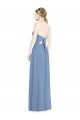 Chiffon A-Line Long Floor Length Sleeveless Low Back Dusty Blue Bridesmaid Dresses Glasgow