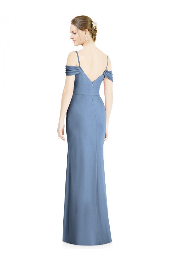 Soft Chiffon A-Line Long Cold Shoulder Open Back Formal Evening Gown / Bridesmaid Dress Glasgow