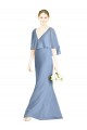 Soft Chiffon Trumpet Long Sleeveless Dusty Blue Bridesmaid Dress Glasgow