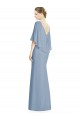 Soft Chiffon Trumpet Long Sleeveless Dusty Blue Bridesmaid Dress Glasgow
