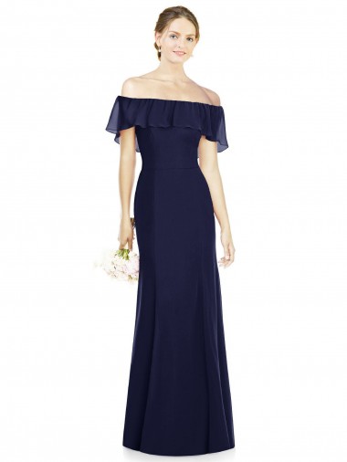 Luxe Chiffon Trumpet Long Sleeveless Bridesmaid Dress Glasgow