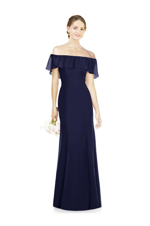 Luxe Chiffon Trumpet Long Sleeveless Bridesmaid Dress Glasgow