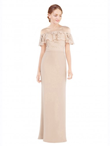 Soft Chiffon & Lace A-Line Long Sleeveless Prom Dress / Bridesmaid Dress Glasgow