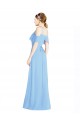 Soft Chiffon A-Line Long Cold Shoulder Low Back Formal Dress / Bridesmaid Dress Glasgow