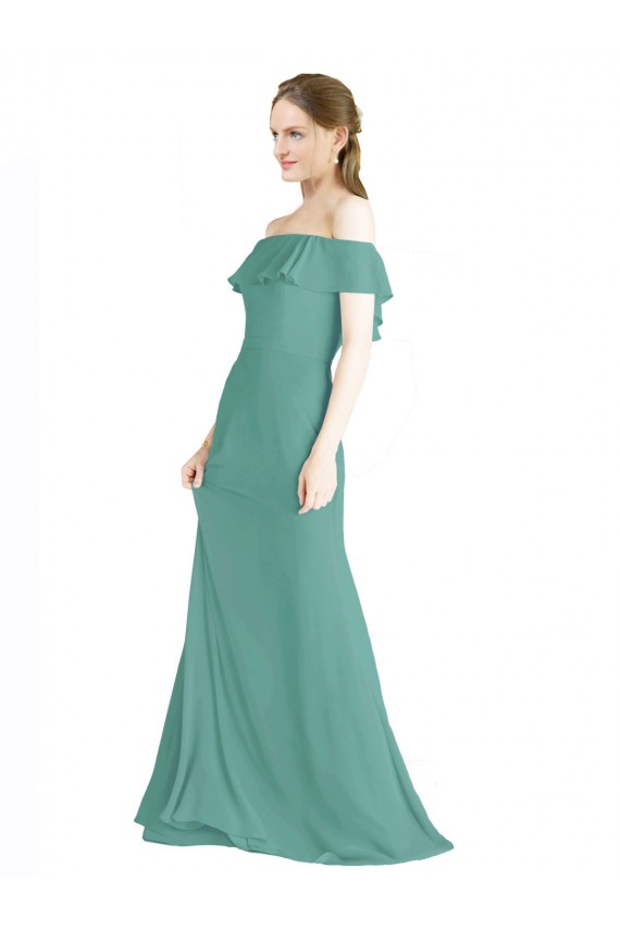 Soft Chiffon Long Sleeveless Bridal Party Dress Glasgow