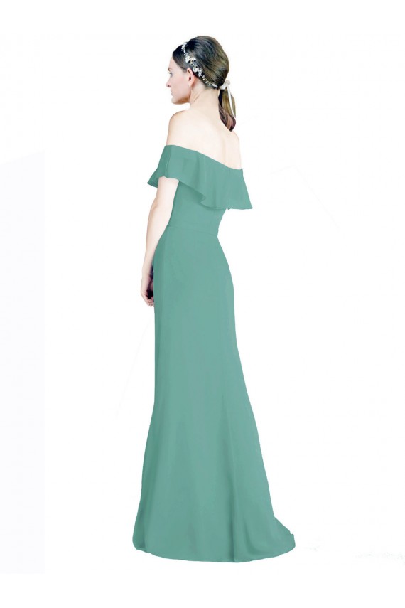 Soft Chiffon Long Sleeveless Bridal Party Dress Glasgow