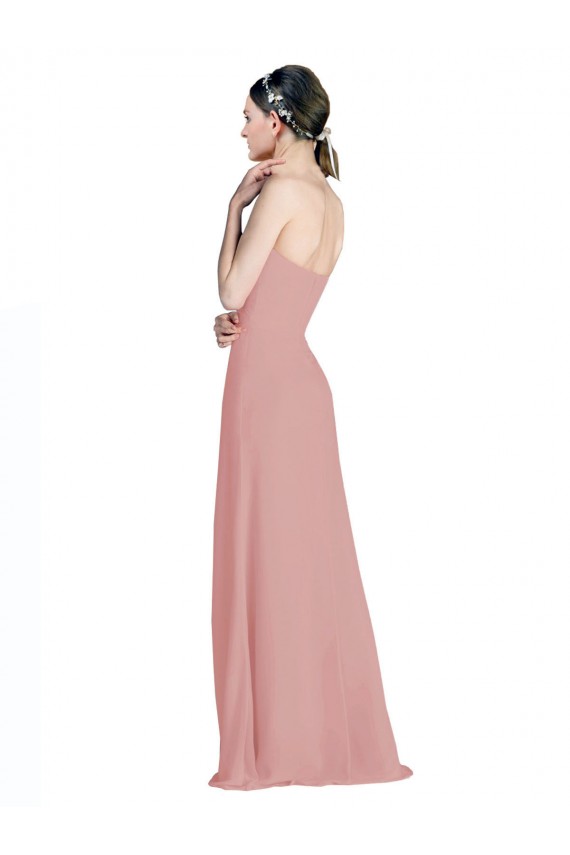 Soft Chiffon A-Line Long Sleeveless Low Back Bridesmaid Dress / Formal Dress Glasgow