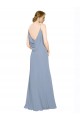 Chiffon A-Line Long Sleeveless Dusty Blue Bridesmaid Dress / Evening Dress Glasgow