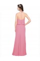 Soft Chiffon A-Line Long Sleeveless Skin Pink Low Back Bridesmaid Dress Glasgow