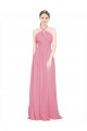 Chiffon A-Line Long Sleeveless Skin Pink Bridesmaid Dress / Evening Dress Glasgow